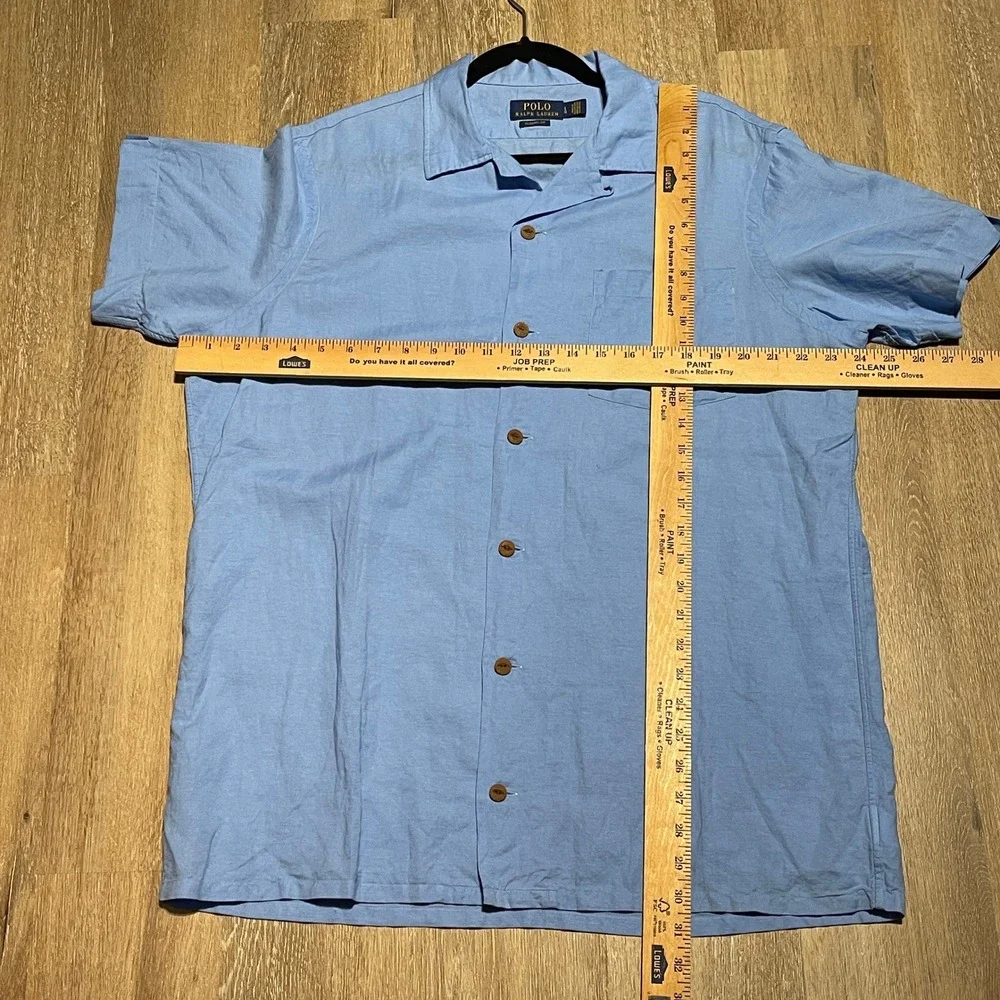 Polo Ralph Lauren Mens Classic Fit Button Up Shirt Blue Short‎ Sleeve Casual